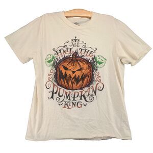 The Nightmare Before Christmas All Hail The Pumpkin King T-Shirt Men Large Cream